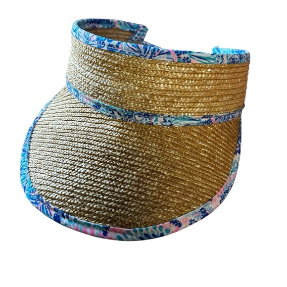 Lilly Pulitzer straw visor adjustable like new - Picture 3 of 5